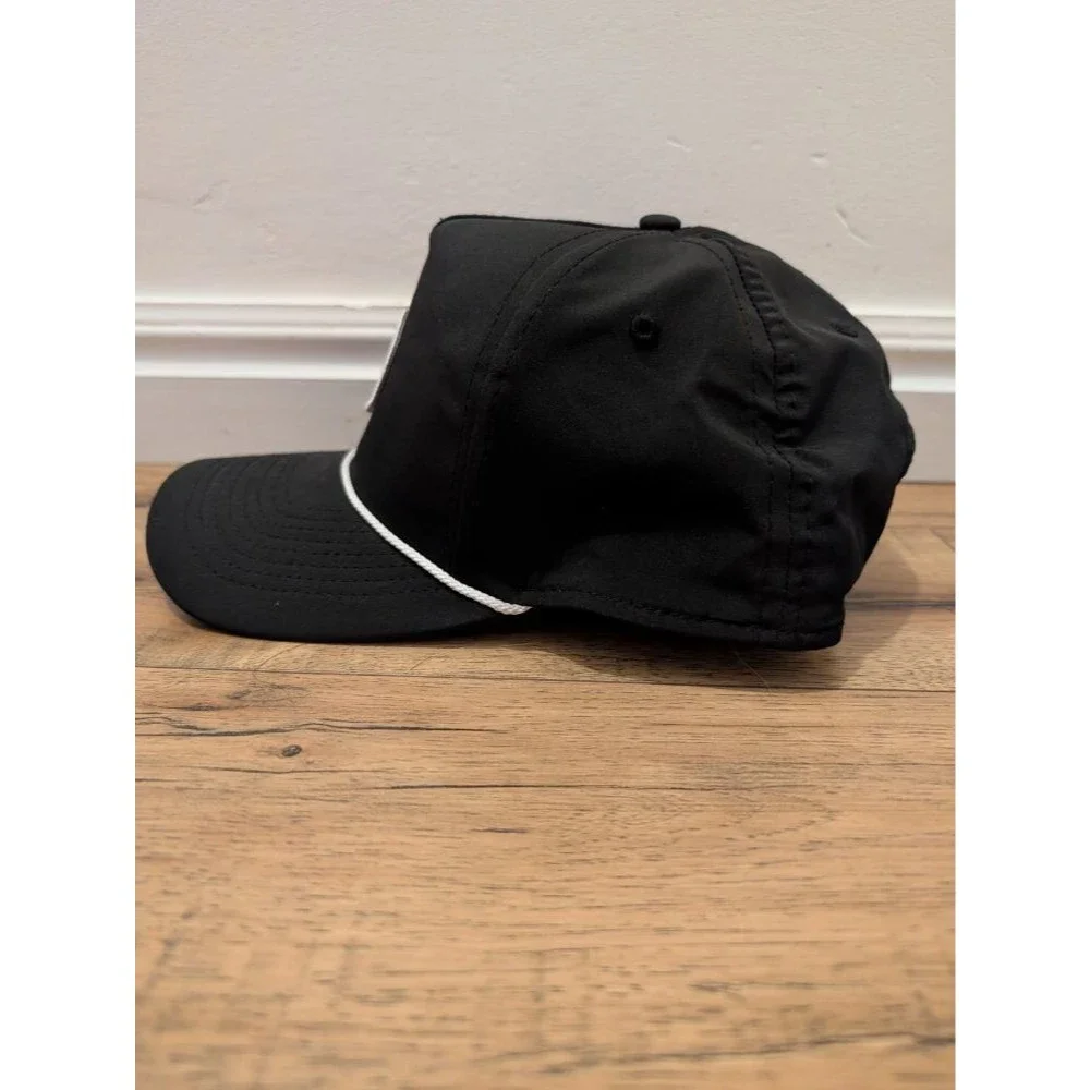 Imperial Sports Golf Rope Hat Black White Embroidered Golf Tee Logo One Size